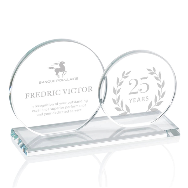 The Double Elgin features two slightly overlapping 3/8" starfire glass circles... from ASI 84592 St Regis Group / Prestige Glass