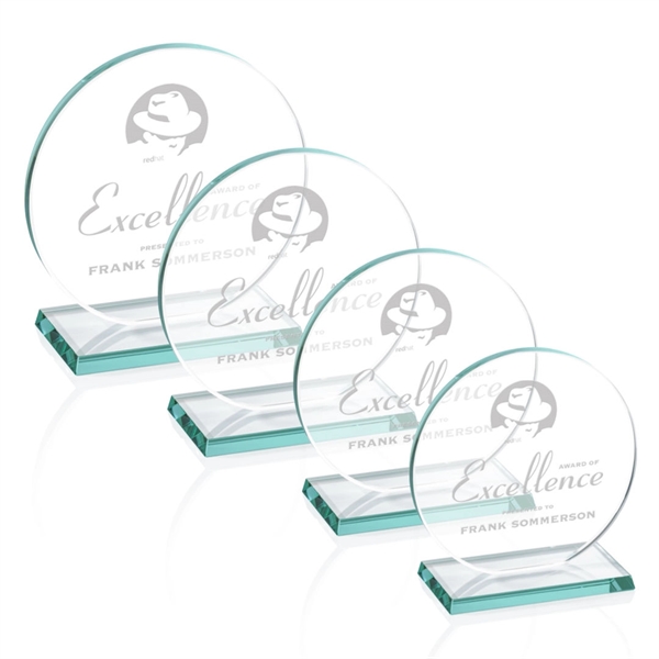 The Elgin in 0.375" jade glass, is a flat-bottomed circle on... from ASI 84592 St Regis Group / Prestige Glass