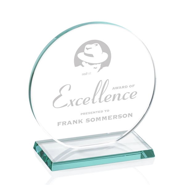 The Elgin in 0.375" jade glass, is a flat-bottomed circle on... from ASI 84592 St Regis Group / Prestige Glass