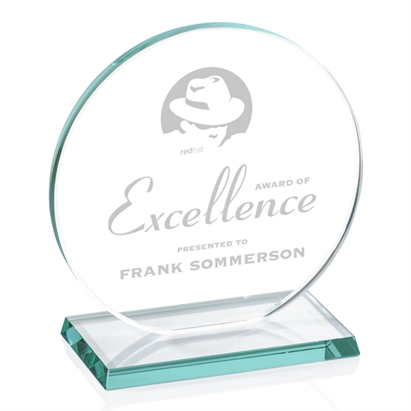 The Elgin in 0.375" jade glass, is a flat-bottomed circle on... from ASI 84592 St Regis Group / Prestige Glass