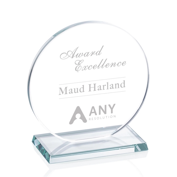 The Elgin Award in 0.375" starfire glass, is a flat-bottomed circle... from ASI 84592 St Regis Group / Prestige Glass