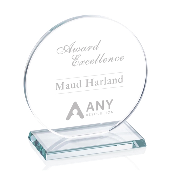 The Elgin Award in 0.375" starfire glass, is a flat-bottomed circle... from ASI 84592 St Regis Group / Prestige Glass