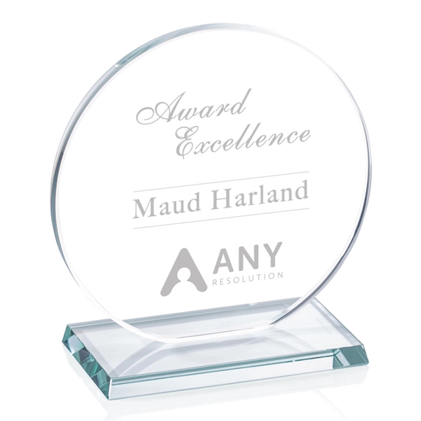 The Elgin Award in 0.375" starfire glass, is a flat-bottomed circle... from ASI 84592 St Regis Group / Prestige Glass