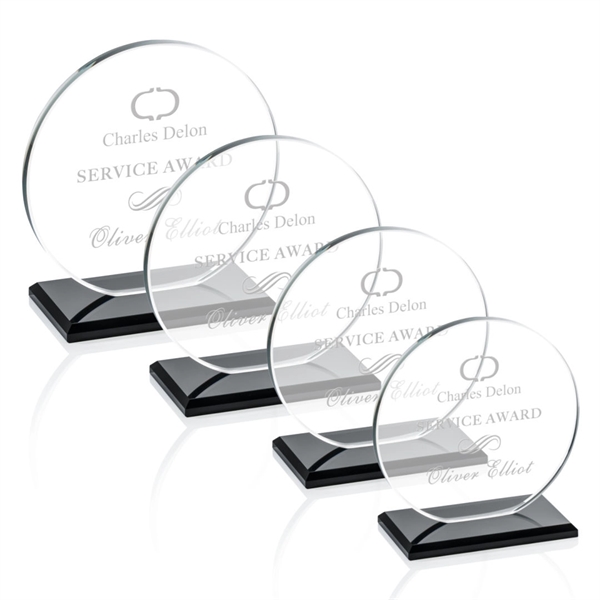 The Elgin Award in 0.375" Starfire glass, is a flat-bottomed circle... from ASI 84592 St Regis Group / Prestige Glass