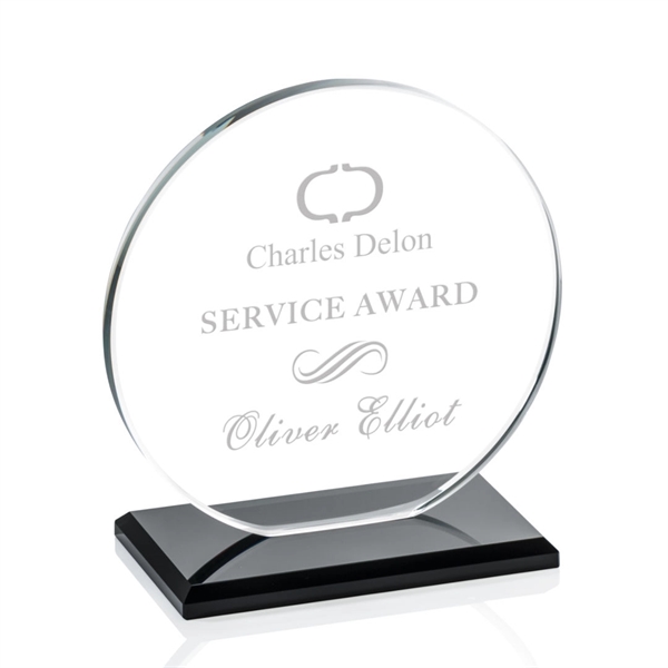 The Elgin Award in 0.375" Starfire glass, is a flat-bottomed circle... from ASI 84592 St Regis Group / Prestige Glass