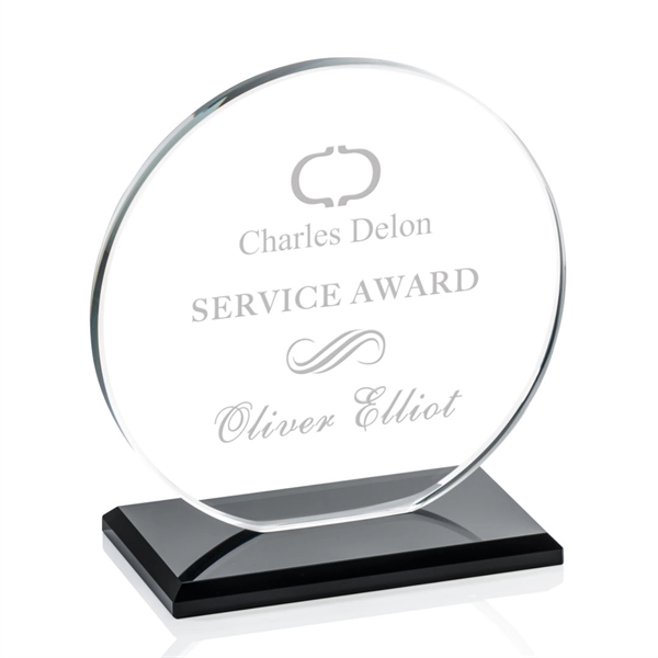 The Elgin Award in 0.375" Starfire glass, is a flat-bottomed circle... from ASI 84592 St Regis Group / Prestige Glass