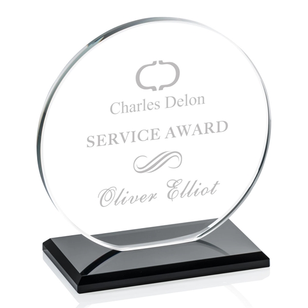 The Elgin Award in 0.375" Starfire glass, is a flat-bottomed circle... from ASI 84592 St Regis Group / Prestige Glass