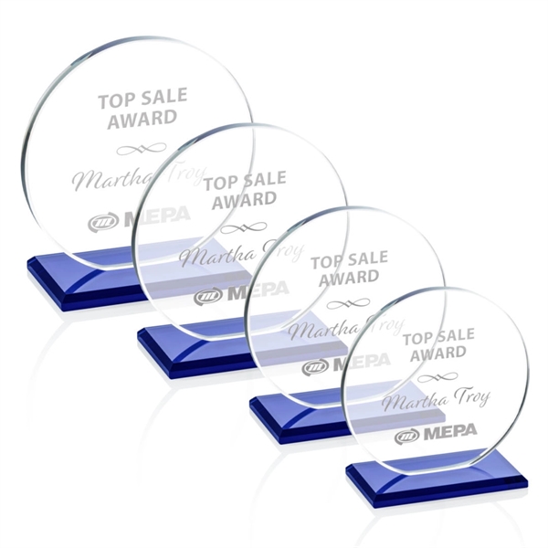 The Elgin Award in 0.375" Starfire glass, is a flat-bottomed circle... from ASI 84592 St Regis Group / Prestige Glass