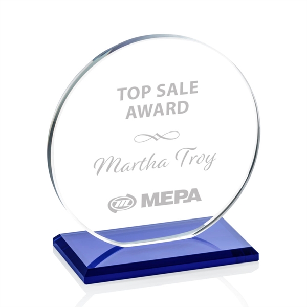 The Elgin Award in 0.375" Starfire glass, is a flat-bottomed circle... from ASI 84592 St Regis Group / Prestige Glass