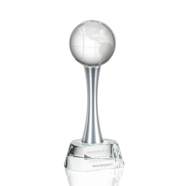 Elegantly statuesque award with an optical crystal base and optical globe... from ASI 84592 St Regis Group / St Regis