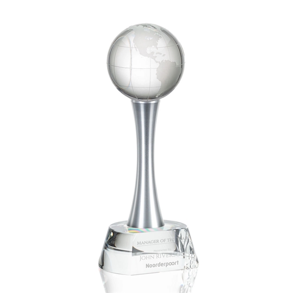 Elegantly statuesque award with an optical crystal base and optical globe... from ASI 84592 St Regis Group / St Regis