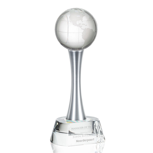 Elegantly statuesque award with an optical crystal base and optical globe... from ASI 84592 St Regis Group / St Regis