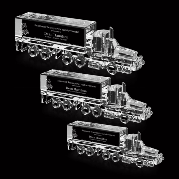 Optical crystal tractor trailer award.... from ASI 84592 St Regis Group / St Regis