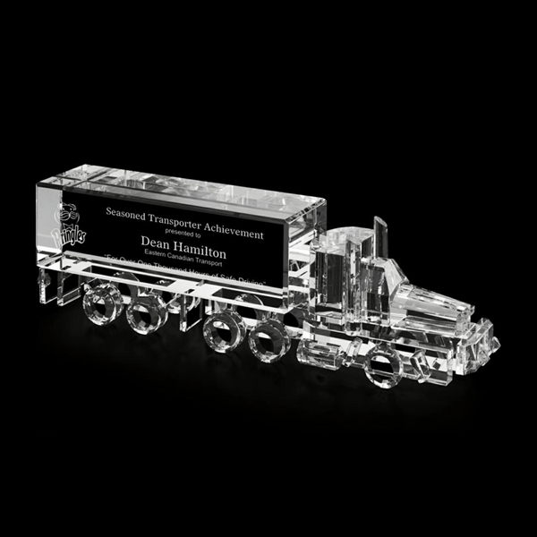 Optical crystal tractor trailer award.... from ASI 84592 St Regis Group / St Regis