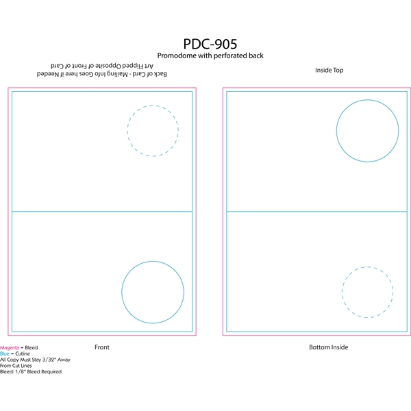 4" x 6" duo-fold promotional card with clear 2" dome for... from ASI 44830 The Chest