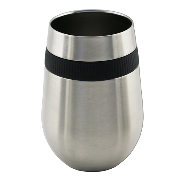 12 oz. triple wall black silicone banded stainless steel stemless wine... from ASI 55450 Franmara Inc