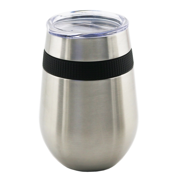 12 oz. triple wall black silicone banded stainless steel stemless wine... from ASI 55450 Franmara Inc