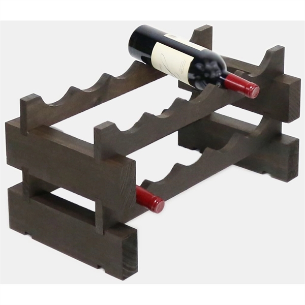2 layer wine rack made of renewable plantation pine wood, stained.... from ASI 55450 Franmara Inc