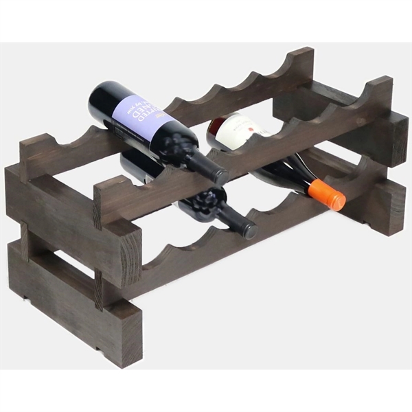 2 layer wine rack made of renewable plantation pine wood, stained.... from ASI 55450 Franmara Inc