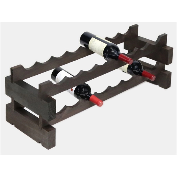 2 layer wine rack made of renewable plantation pine wood, stained.... from ASI 55450 Franmara Inc