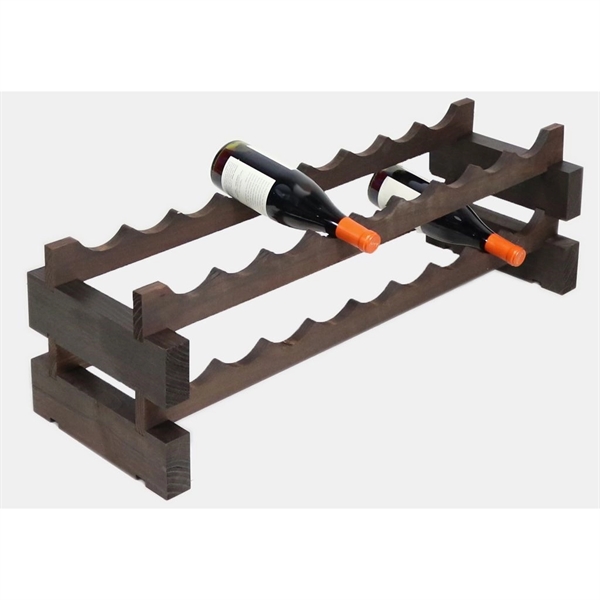 2 layer wine rack made of renewable plantation pine wood, stained.... from ASI 55450 Franmara Inc