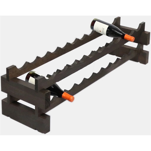 2 layer wine rack made of renewable plantation pine wood, stained.... from ASI 55450 Franmara Inc
