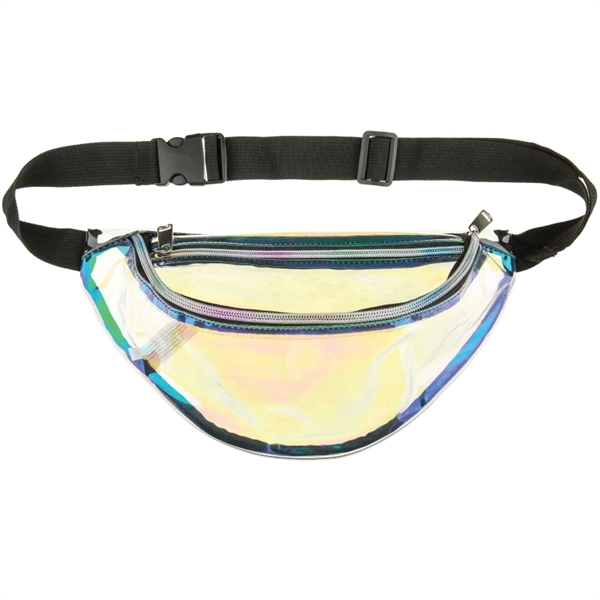 Transparent, reflective, and holographic PVC fanny pack with zippered compartment and... from ASI 57655 STOPNGO Line