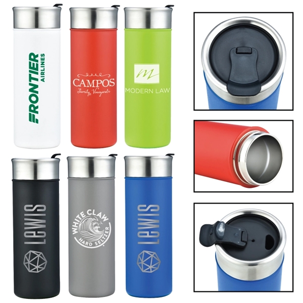 18 oz. stainless steel tumbler with double wall, vacuum insulation and... from ASI 57655 STOPNGO Line