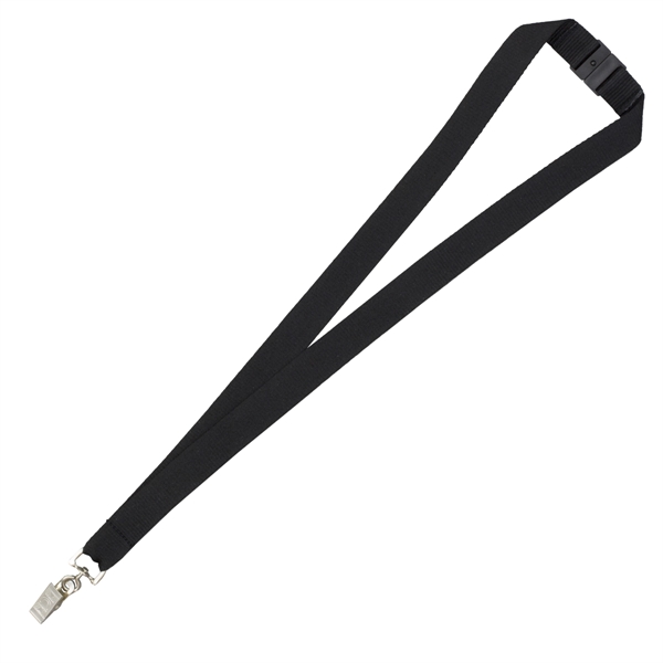 18" x 3/4" polyester lanyard with breakaway release and bulldog clip.... from ASI 62660 Innovation Line