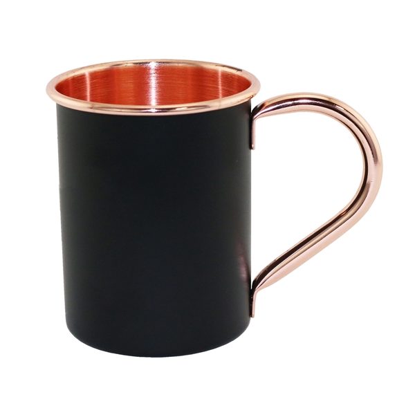 14 oz. Black Coated Stainless Steel Moscow Mule Mug with copper... from ASI 55450 Franmara Inc