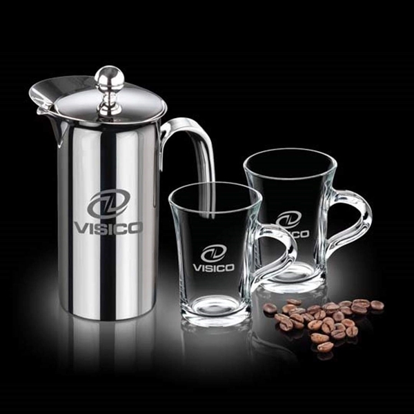 French Coffee Press & 2 Selkirk Mugs... from ASI 84592 St Regis Group