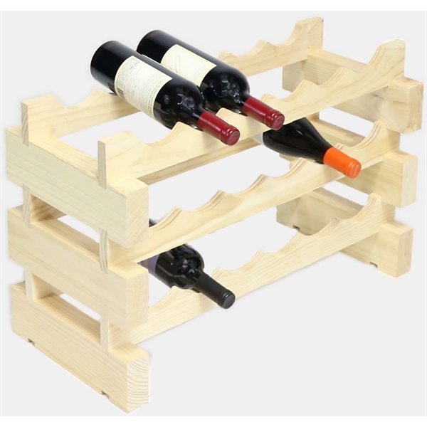 3 layer wine rack made of renewable plantation pine wood, natural.... from ASI 55450 Franmara Inc