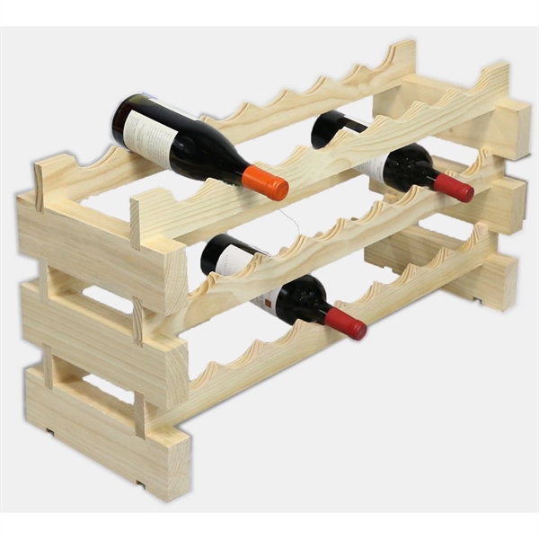 3 layer wine rack made of renewable plantation pine wood, natural.... from ASI 55450 Franmara Inc