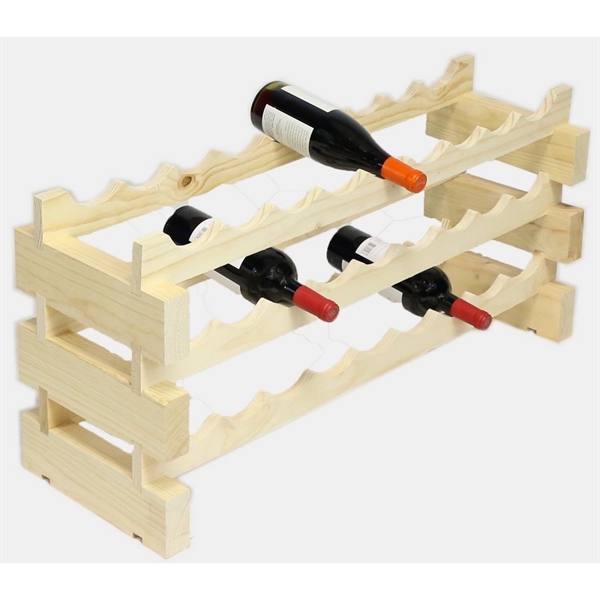 3 layer wine rack made of renewable plantation pine wood, natural.... from ASI 55450 Franmara Inc