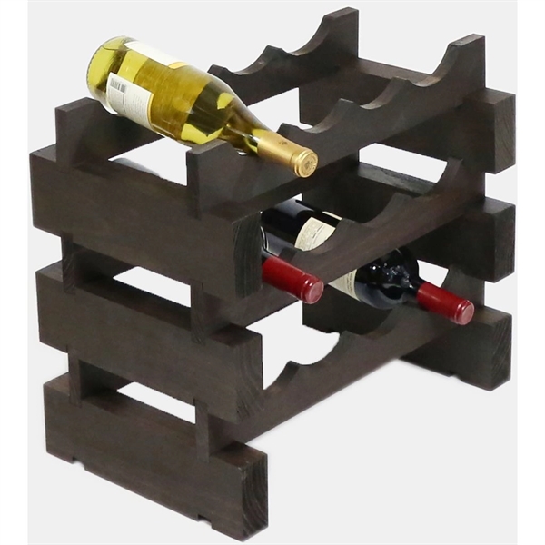 3 layer wine rack made of renewable plantation pine wood, stained.... from ASI 55450 Franmara Inc
