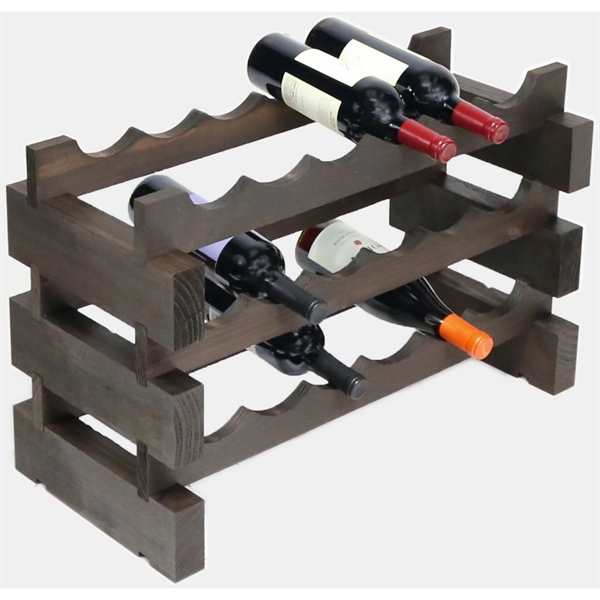 3 layer wine rack made of renewable plantation pine wood, stained.... from ASI 55450 Franmara Inc