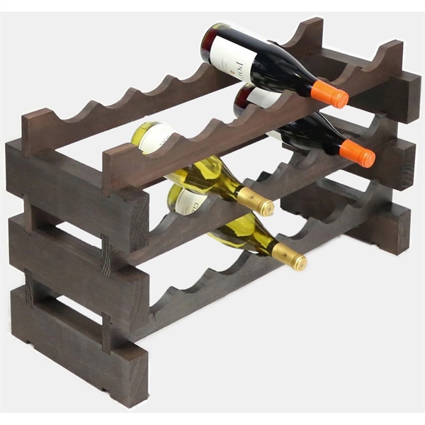 3 layer wine rack made of renewable plantation pine wood, stained.... from ASI 55450 Franmara Inc