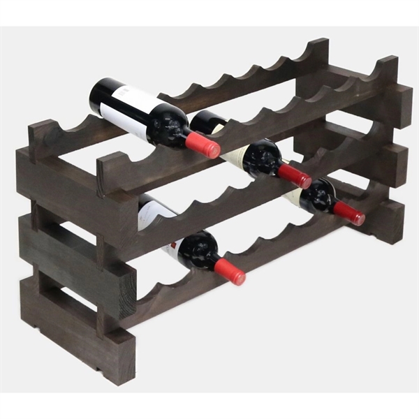 3 layer wine rack made of renewable plantation pine wood, stained.... from ASI 55450 Franmara Inc
