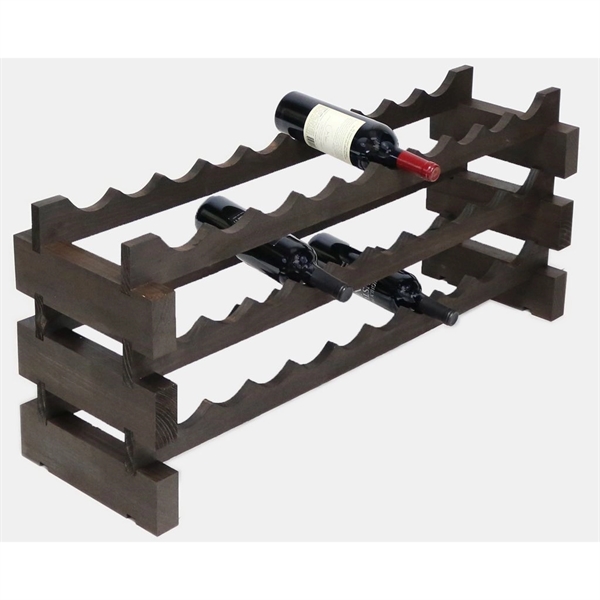 3 layer wine rack made of renewable plantation pine wood, stained.... from ASI 55450 Franmara Inc