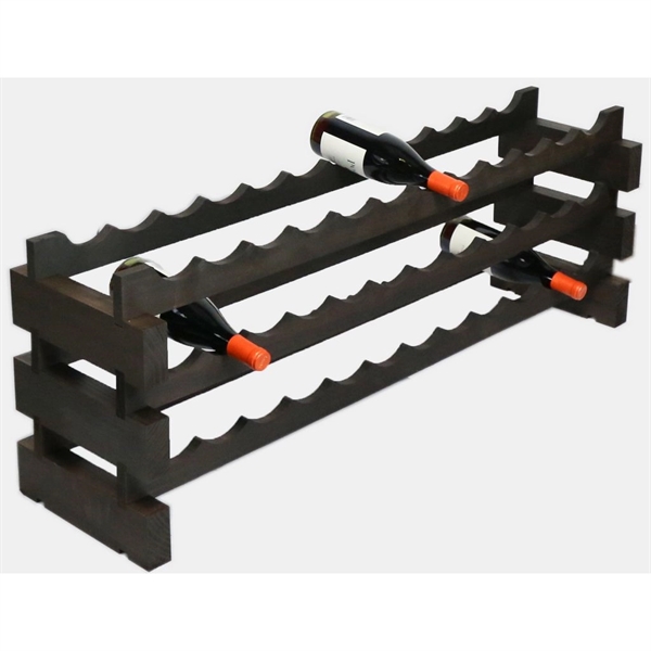 3 layer wine rack made of renewable plantation pine wood, stained.... from ASI 55450 Franmara Inc