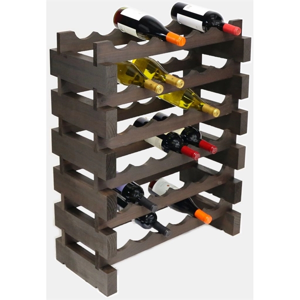 6 layer wine rack made of renewable plantation pine wood, stained.... from ASI 55450 Franmara Inc