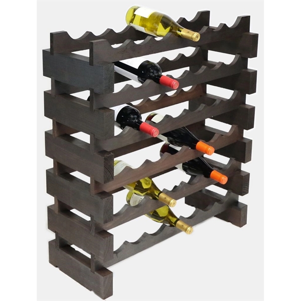 6 layer wine rack made of renewable plantation pine wood, stained.... from ASI 55450 Franmara Inc