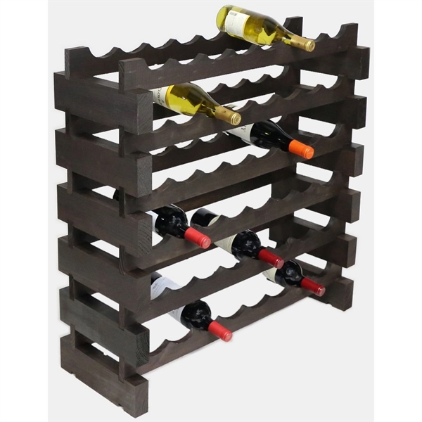 6 layer wine rack made of renewable plantation pine wood, stained.... from ASI 55450 Franmara Inc