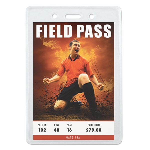 These event-size vinyl badge holders feature a clear front with a... from ASI 79898 Promovision / PROMOVISION