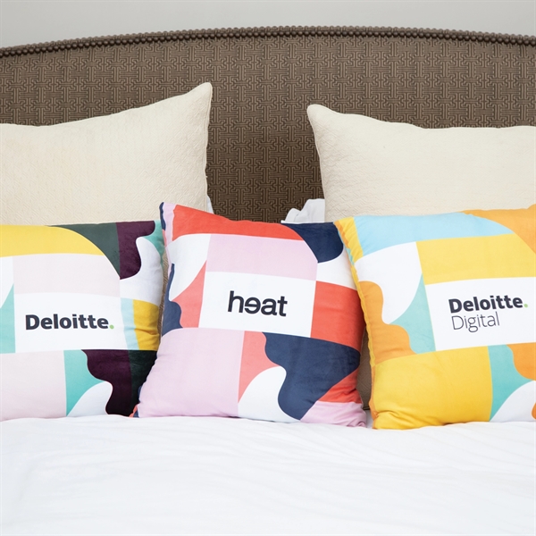 Customizable 18" x 18" polyester throw pillow with 100% polypropylene filler... from ASI 90913 Terry Town