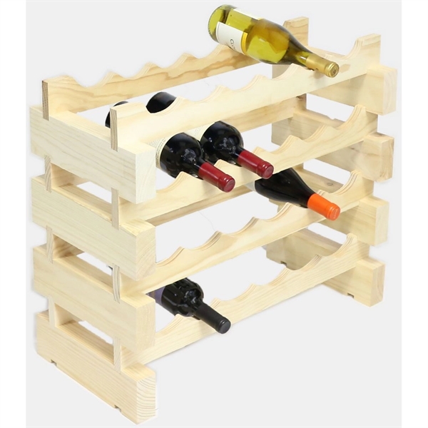 4 layer wine rack made of renewable plantation pine wood, natural.... from ASI 55450 Franmara Inc