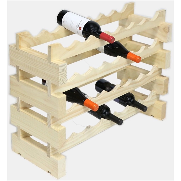 4 layer wine rack made of renewable plantation pine wood, natural.... from ASI 55450 Franmara Inc