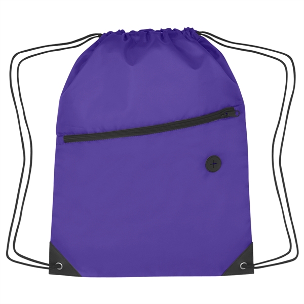 Sports pack with drawstring closure and large front zippered pocket.... from ASI 61125 Hit Promotional Products / Hit®