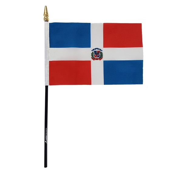 4" x 6" Dominican Republican flag made from 100% superior polyester... from ASI 45100 Chulani Promotional Products, Inc / Competitive Edge Innovations/Chulani