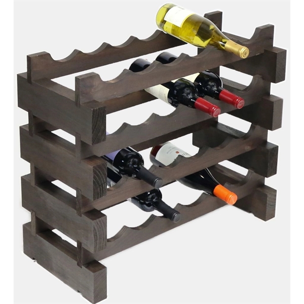 4 layer wine rack made of renewable plantation pine wood, natural.... from ASI 55450 Franmara Inc